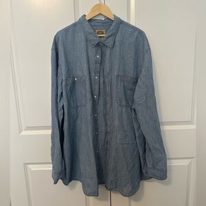 Foundry Men’s Long-sleeve Jean Button Down - 3XLT